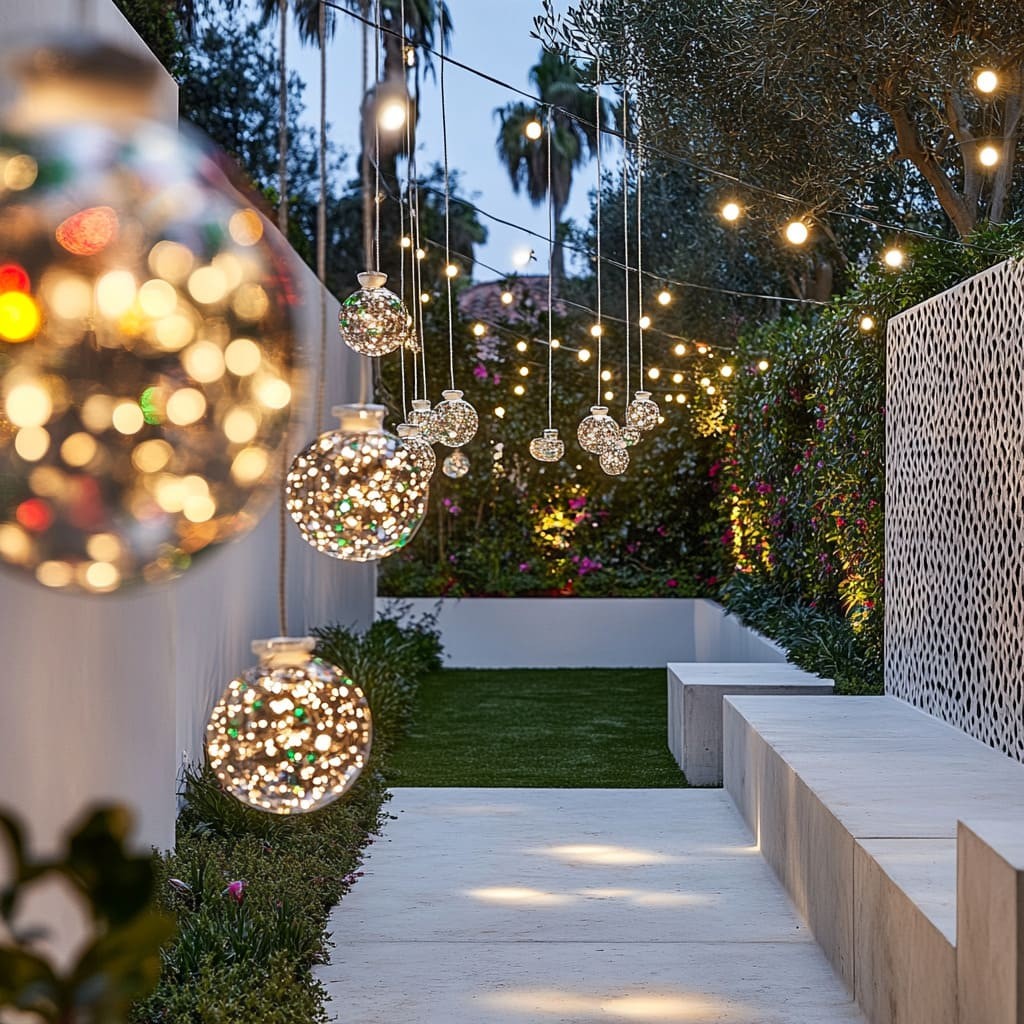 Tall white flowers above a candlelit reception table